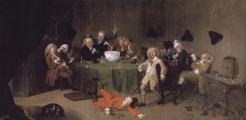William Hogarth A modern midnight conversation France oil painting art